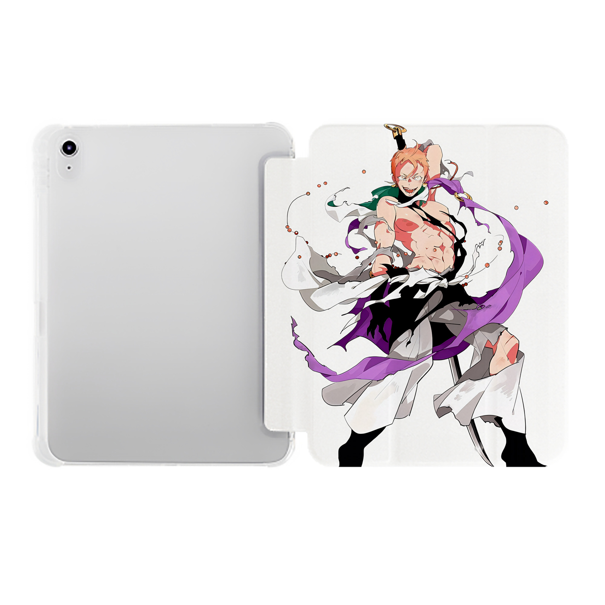 （画像用） 刀剣乱舞 Touken Ranbu IPad ケース ペン収納付き 三つ折りスタンド PUレザー×シリコン 対応機種9.5/10.5/10.9インチ